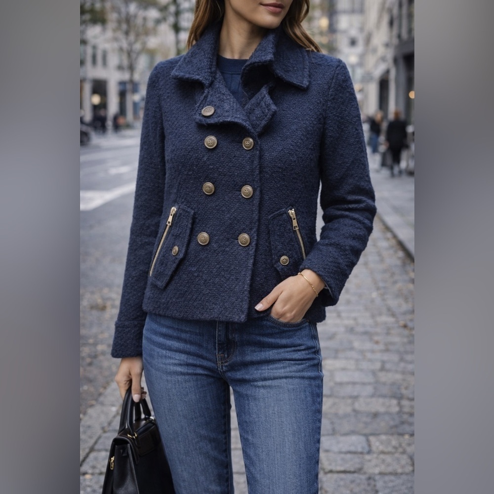 GAP Vintage Women's Wool Blend Navy Peacoat size Medium